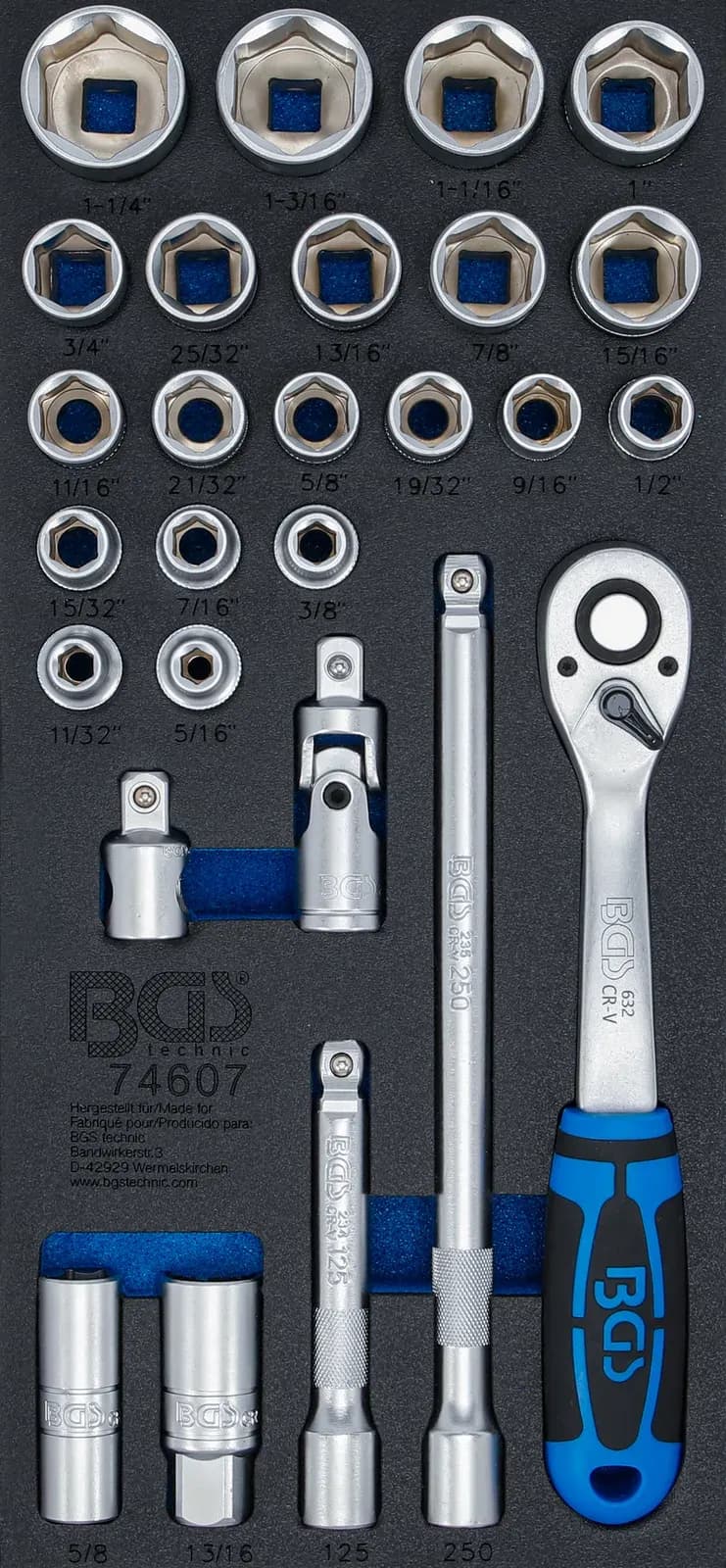 Modul za predal 1/3: set nasadnih ključev, palčne velikosti, 12.5 mm (1/2"), 27-delni