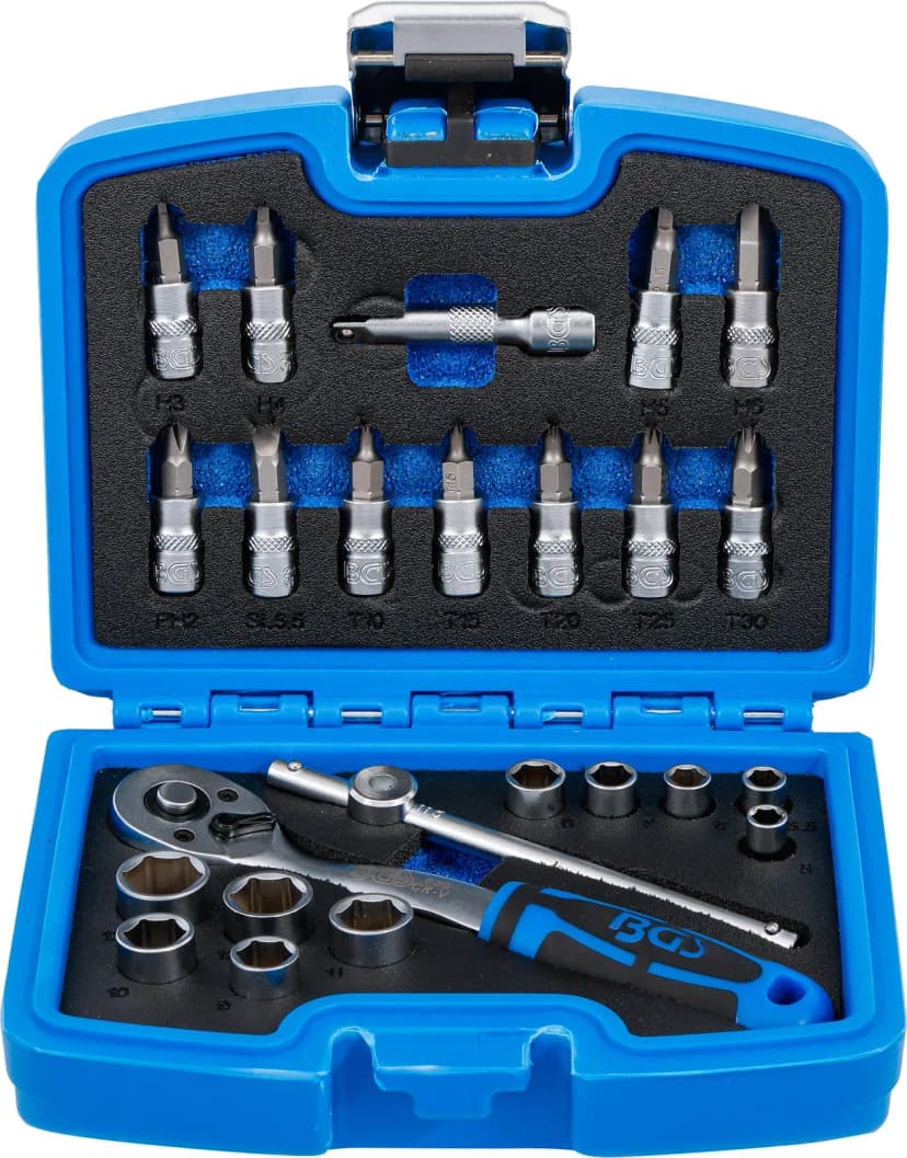 Set nasadnih ključev, pogon 6.3 mm (1/4"), 24-delni