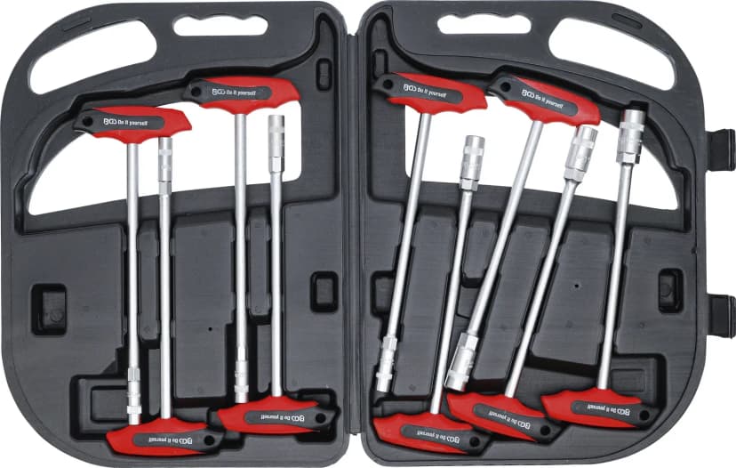 Set nasadnih ključev s T-ročajem, 6 - 14 mm, 9-delni