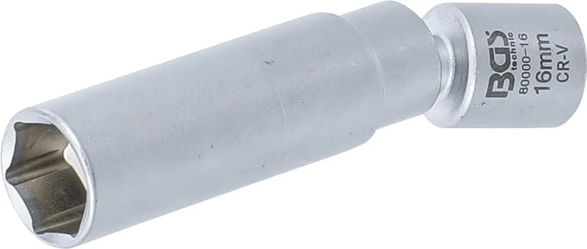 Zglobni nasadni ključ za grelne svečke in svečke, 10 mm (3/8"), 16 mm