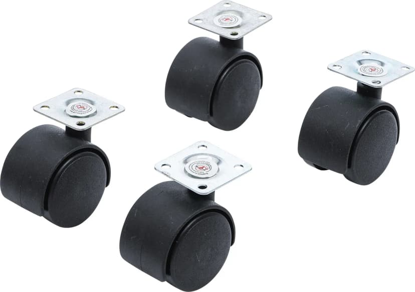 Set dvojnih vrtljivih koles, Ø 40 mm, 4-delni