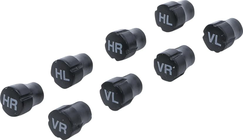 Set plastičnih pokrovčkov ventilov, za označevanje pnevmatik, 8-delni