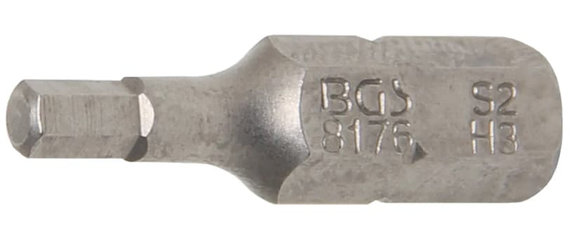 Bit, dolžina 25 mm, pogon 6.3 mm (1/4"), notranji šestrob 3 mm