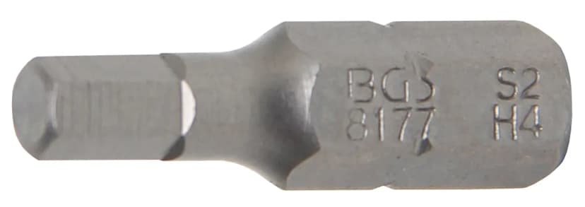 Bit, dolžina 25 mm, pogon 6.3 mm (1/4"), notranji šestrob 4 mm