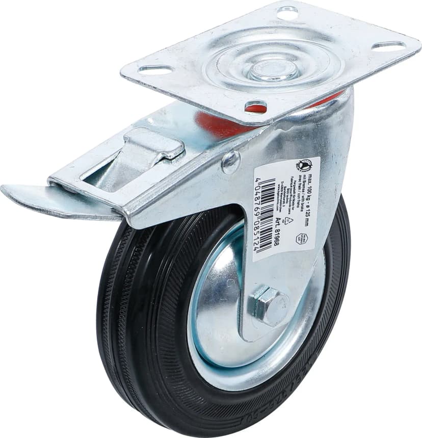 Kolo z zavoro, s ploščo, Ø 125 mm
