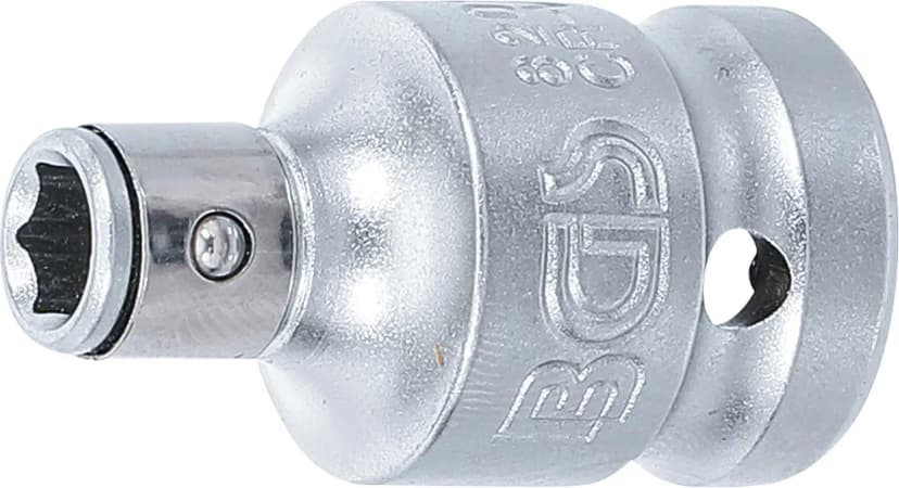 Adapter za bite s kroglico za zadrževanje, pogon 12.5 mm (1/2"), notranji šestrob 6.3 mm (1/4")