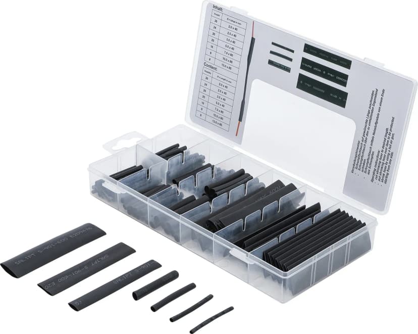 Set skrčnih cevi, črna, 126-delni
