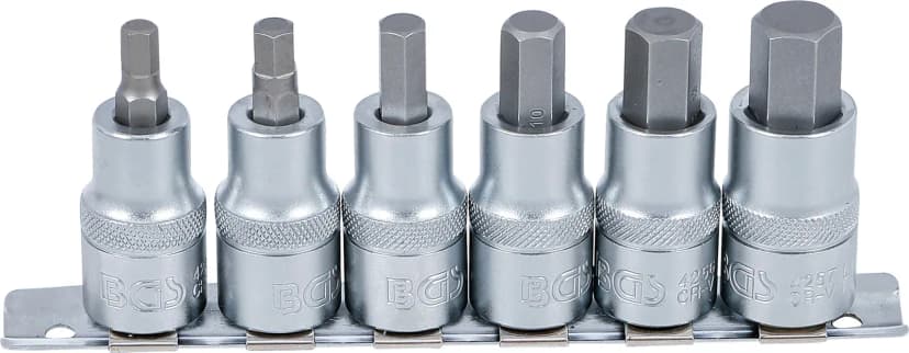 Set nasadnih ključev z biti, pogon 12.5 mm (1/2"), notranji šestrob 6 - 14 mm, 6-delni