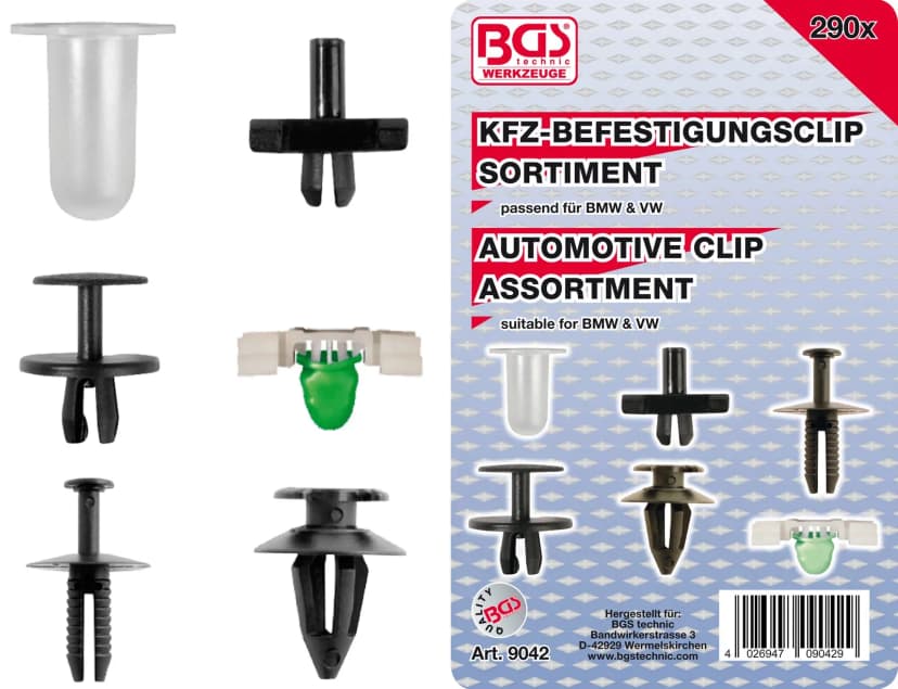 Set avtomobilskih sponk za BMW, VW, 290-delni