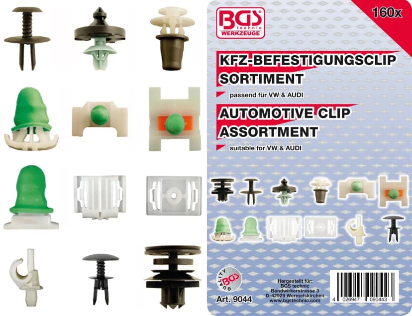 Set avtomobilskih sponk za Audi, VW, 160-delni