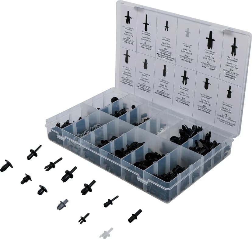 Set avtomobilskih sponk za VW, Audi, Volvo, Chrysler, Ford, Mercedes-Benz, 350-delni