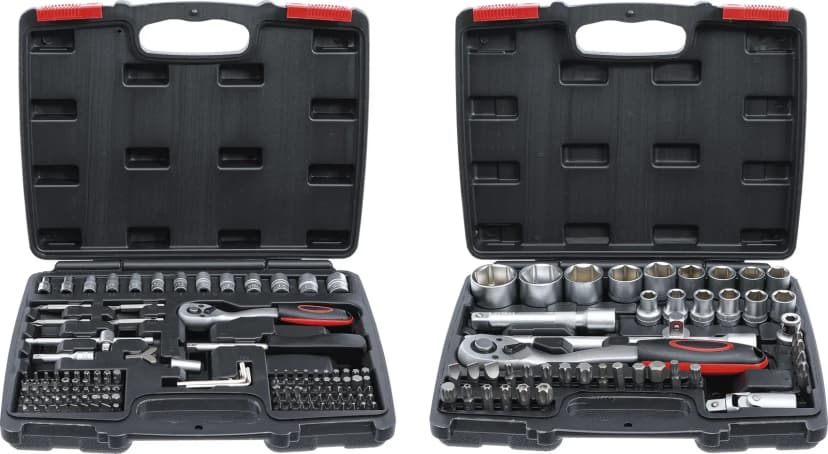 Set nasadnih ključev, pogon 6.3 mm (1/4") / 12.5 mm (1/2"), palčne velikosti, 174-delni