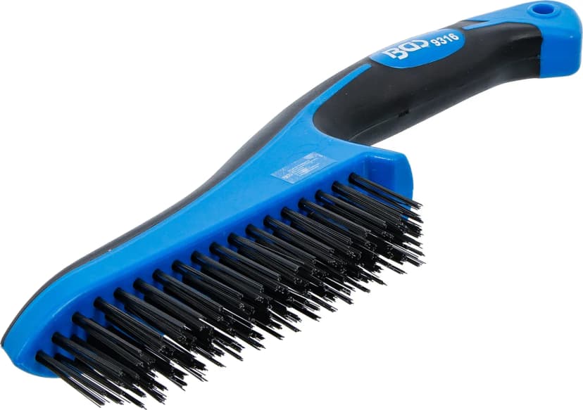 Jeklena žičnata krtača s plastičnim ročajem, 282 mm