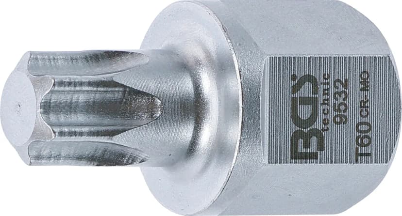 Nasadni ključ z bitom za rebrasti jermen, 12.5 mm (1/2"), zunanji šestrob 22 mm, T-profil (za Torx) T60