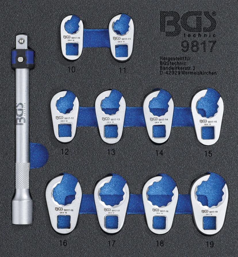 Modul za predal 1/6: set kljunastih ključev, 10 mm (3/8"), 10 - 19 mm, 11-delni