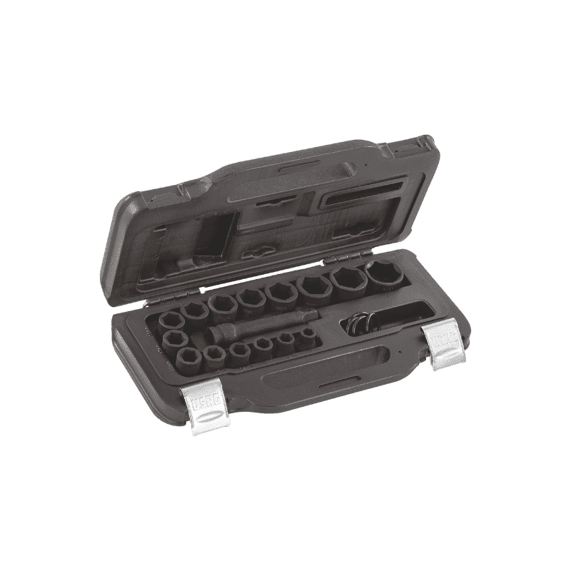 Set z udarnimi nasadnimi ključi 1/2" 6-robi 16-delni