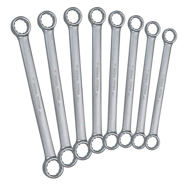 Ključi obroč-obroč ravni 12-robi 8-delni set 6x7 - 22x24mm