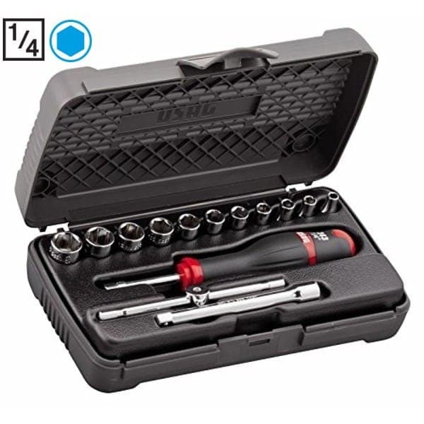 Nasadni ključi 1/4" 6-robi 14-delni set 4-13mm