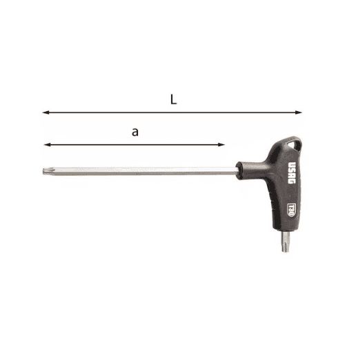 TORX ključ z ročajem (poseben profil x-grip)