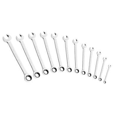 12-piece combination spanner set with ratchet