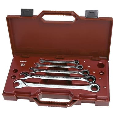 5-piece combination spanner set with ratchet